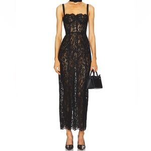 Helsa - THE LACE COLUMN DRESS IN BLACK - Size S - Worn once